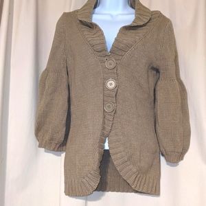 Max Studio tan/beige cotton cardigan/sweater Size:S